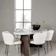 Matgrupp Venture Home Grönvik Ovalt Matbord 180 cm & 4 Edina Stolar i Vit Boucle