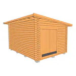 Friggebod Baseco Råvo Funkisbod 15 m² Timrad med Dubbeldörr