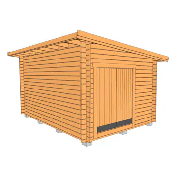 Friggebod Baseco Råvo Funkisbod 15 m² Timrad med Dubbeldörr