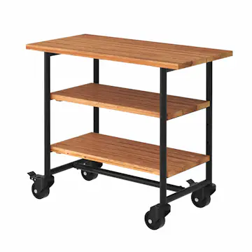 Planterings och Grillbord PLUS Urban Picnic ThermoWood Svart Underrede Med 2 hyllor