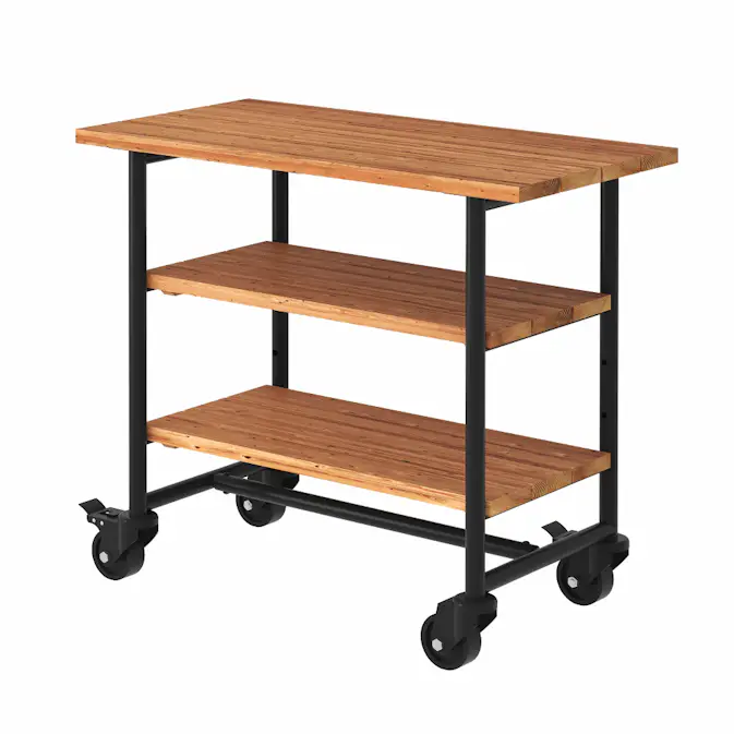 Planterings och Grillbord PLUS Urban Picnic ThermoWood Svart Underrede Med 2 hyllor