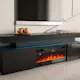 Tv-Bänk In Living Glenndale med Förvaring, Belysning och LED Kamin