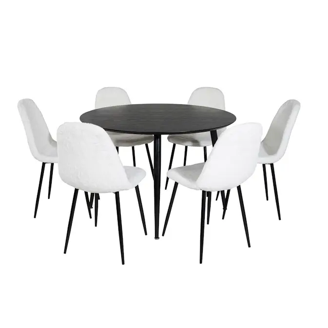 Matgrupp Venture Home Dipp Ø115 cm med 6 Polar Stolar