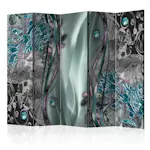 Rumsavdelare Skärmvägg Arkiio Floral Curtain Turquoise II 225x172 cm