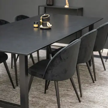 Matgrupp Venture Home Clara med 6 Valentina Stolar Sammet