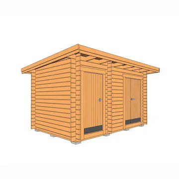 Friggebod Baseco Djupfors 10m² Timrad Förråd med Pulpettak