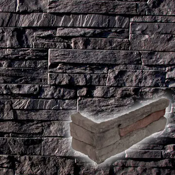 Väggsten ArtStone Hörnsten Profit Rustic Stone Black