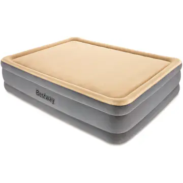 Uppblåsbar Dubbelsäng Bestway Hög Inbyggd Pump Tritech Queen Airbed 2 Personer