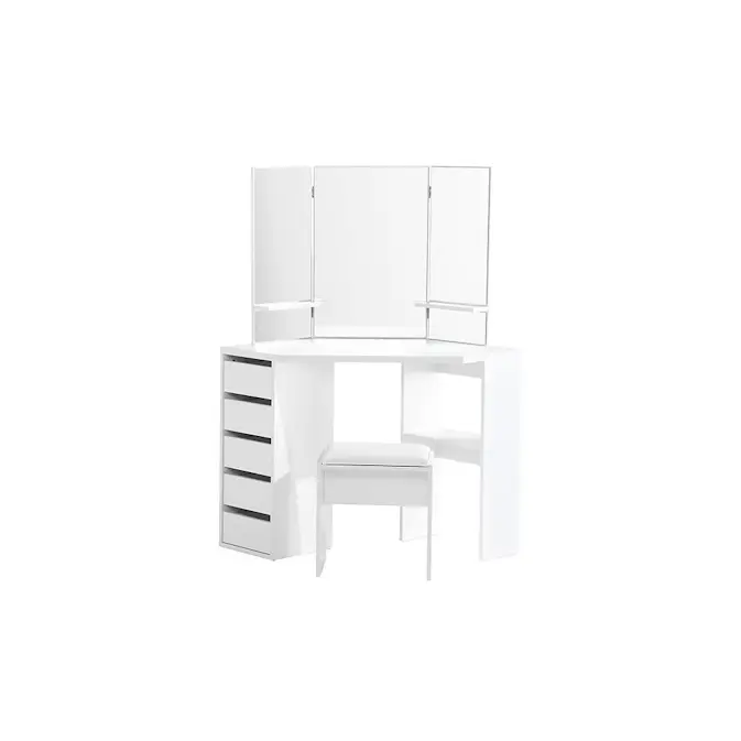 Sminkbord In Living Hidingsta med Spegel, Lådor & Pall