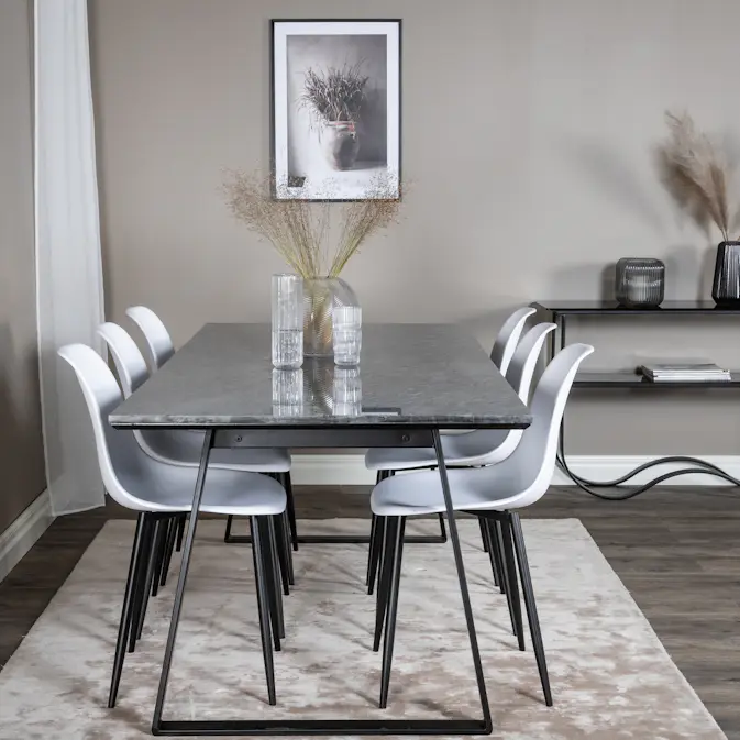 Matgrupp Venture Home Estelle med 6 Pop Stolar