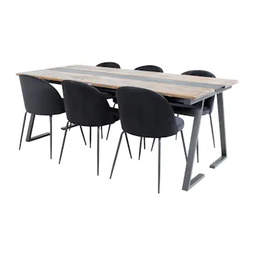 Matgrupp Venture Home Jane med 6 Wrigley Stolar