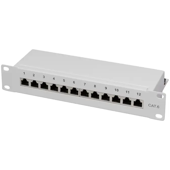 Serverskåp Tillbehör LogiLink Patchpanel Cat6 12-portar för 10" Rack U1