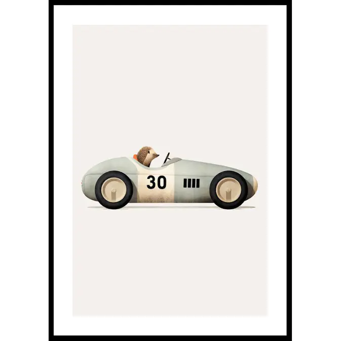 Poster Gallerix Hedgehog In Toy Car