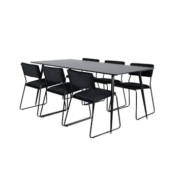 Matgrupp Venture Home Silvia med 6 Kungshamn Stolar Sammet