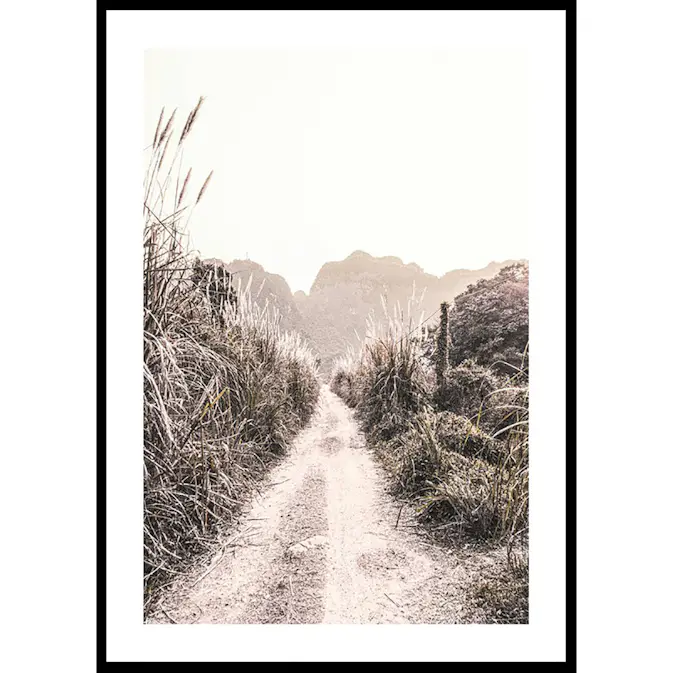 Poster Gallerix Dirt Road In Grass Fields