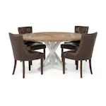 Matgrupp Bloomington Lyon Runt Matbord 150 cm med 4 Tuva Matstol