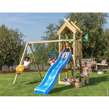 Lektorn Jungle Gym Totem Inkl Gungmodul & Blå Rutschkana