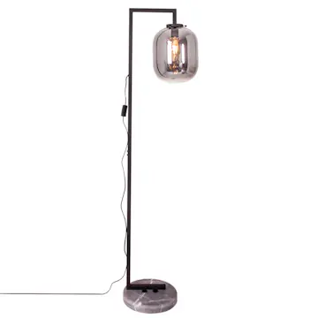 Golvlampa By Rydéns Leola H150 cm Svart Marmor/Rökgrå