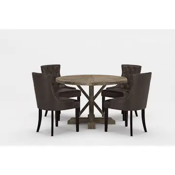 Matgrupp Bloomington Lyon Runt Matbord 120 cm med 4 Tuva Matstol