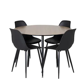 Matgrupp Venture Home Silvia med 4 Pop Stolar Runt