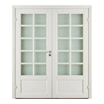 Pardörr GK Door Oden 4 Vit med Spröjs Glas