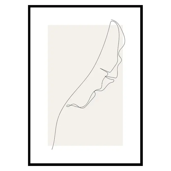 Poster Gallerix Banana Leaf Line Art No1