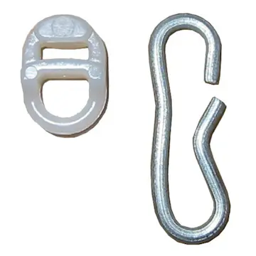 Gardintillbehör Debel Glid & Krok för Duschskena Vit