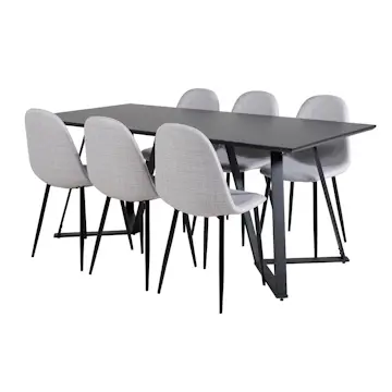 Matgrupp Venture Home Madde med 6 Pobbie Stolar Polyestertyg