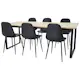 Matgrupp Venture Home Cornelia med 6 Pobbie Stolar Svarta Ben