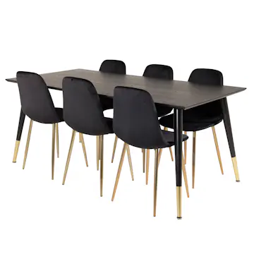 Matgrupp Venture Home Disa med 6 Pobbie Stolar Sammet