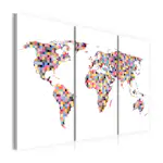 Tavla Arkiio Karta Över Världen Pixels Triptych