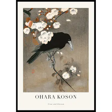Poster Gallerix Crow And Blossom By Ohara Koson