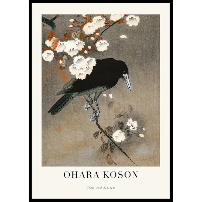 Poster Gallerix Crow And Blossom By Ohara Koson
