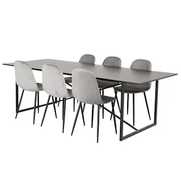 Matgrupp Venture Home Palaba med 6 Pobbie Stolar Sammet