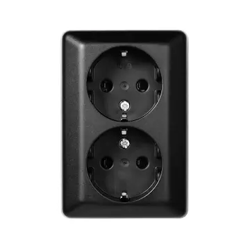 Vägguttag Elko 2-Vägs Utanpåliggande RS Svart