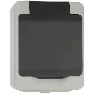 Vägguttag Malmbergs Nordic Grå 1-Vägs