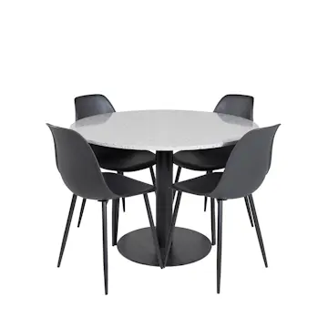 Matgrupp Venture Home Roxanna med 4 Pop Stolar Runt