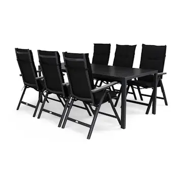 Matgrupp Comfort Garden Tunis med 6 Monaco Light Positionsstolar