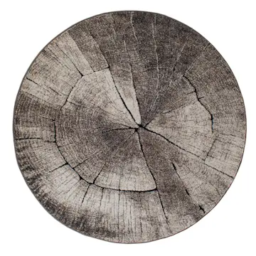 Friezematta KM Carpets Tree Rund Grå