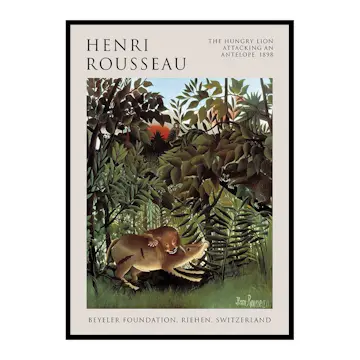 Poster Gallerix The Hungry Lion By Henri Rousseau