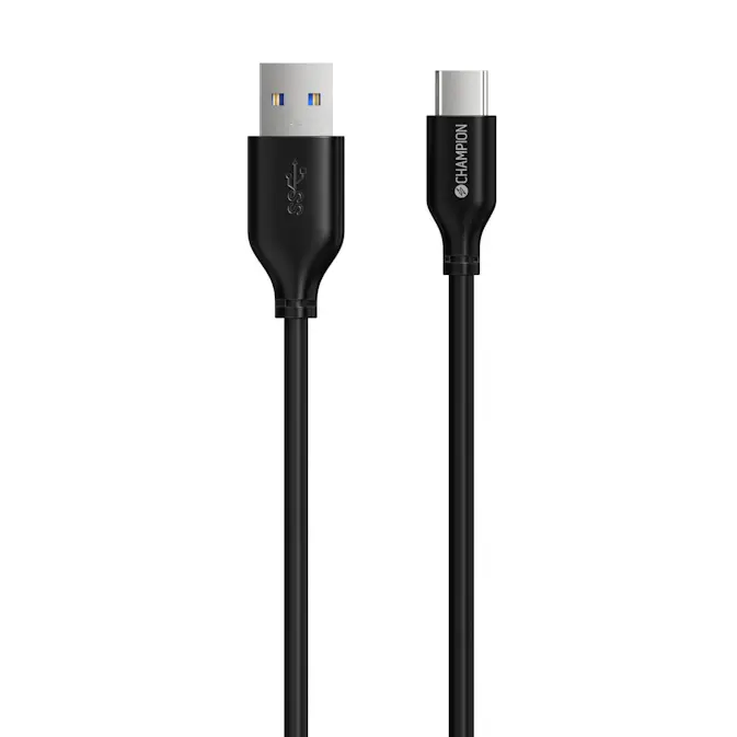 USB-A Champion till USB-C Kabel 2m Svart