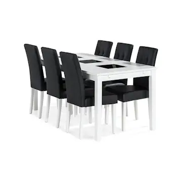 Matgrupp In Living Jasmin Förlängningsbar med 6 Viktor Stolar