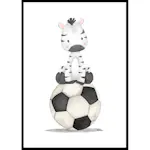 Poster Gallerix Zebra With Soccer Ball