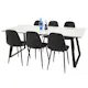 Matgrupp Venture Home Estelle med 6 Pobbie Stolar Konstläder Svart/Vit