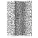 Rumsavdelare Skärmvägg Arkiio Black And White Maze 135x172 cm