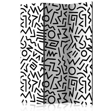 Rumsavdelare Skärmvägg Arkiio Black And White Maze 135x172 cm