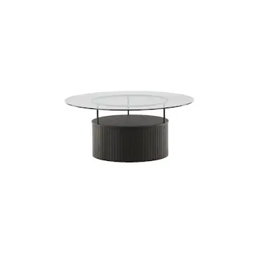 Soffbord Venture Home Bovall Runt Vardagsrumsbord i Svart Ask & Glas