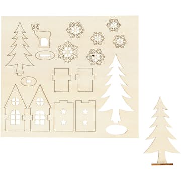 Träfigurer Creativ Company Sätt-Ihop-Själv Hus Trä Rådjur 1 Förp