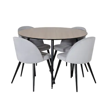 Matgrupp Venture Home Silvia med 4 Valentina Stolar Manchester Runt