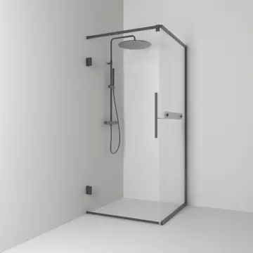 Duschhörn Svedbergs Langfoss Kombi 200 med Linjeglas och Hylla